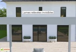 Pergola Bioclimatique Ombréa En Aluminium 3 X 4 M Autoportée - Gris Perle -Abriet Mobilier Soldes Boutique pergola bioclimatique lames invisibles ombrea 15 728318