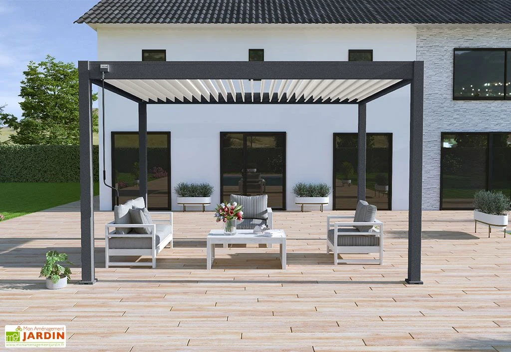 Pergola Bioclimatique En Aluminium Lames Orientables Ombréa - 12 M² 1 Pergola Bioclimatique En Aluminium Lames Orientables Ombréa - 12 M²