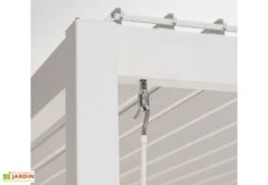 Pergola Bioclimatique Autoportée En Aluminium 12 M² + Store 4 M 8 Pergola Bioclimatique Autoportée En Aluminium 12 M² + Store 4 M -Abriet Mobilier Soldes Boutique pergola blanc alu detail autoportee ambiance 1