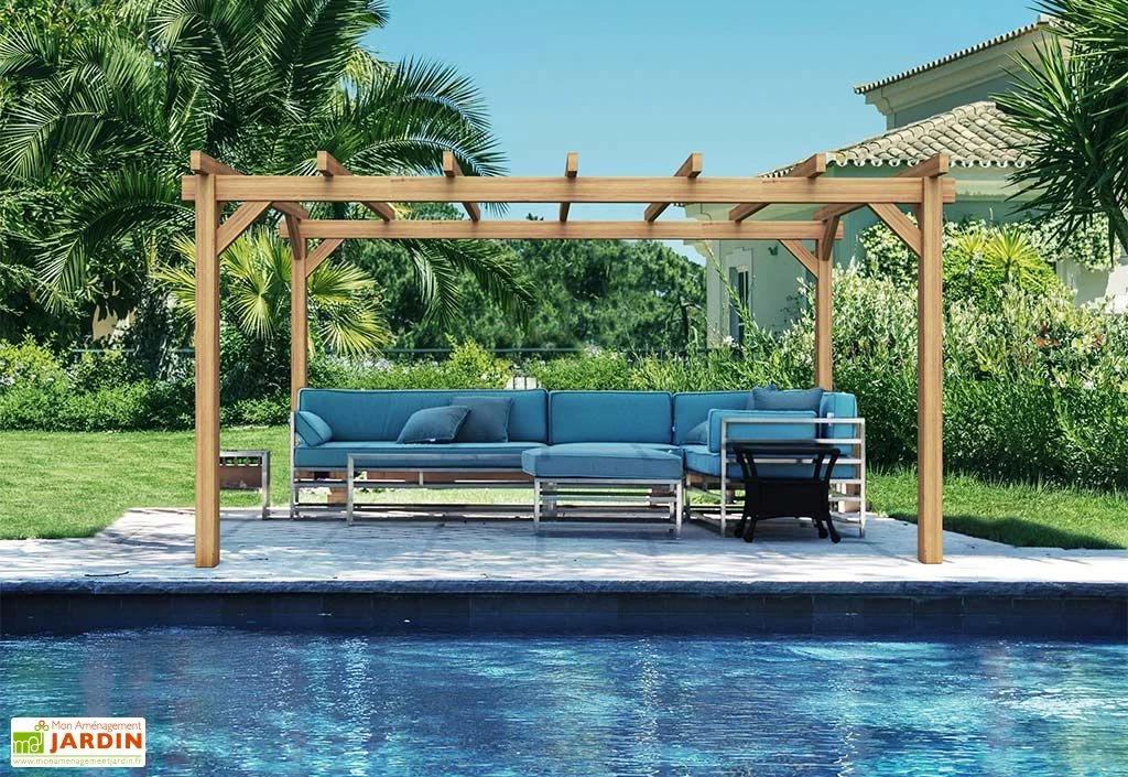 Pergola Autoportée En Bois D'Europe Du Nord Lamellé Collé - Valencia 1 Pergola Autoportée En Bois D'Europe Du Nord Lamellé Collé - Valencia