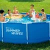 Summer Waves Piscine Hors-sol Tubulaire Ronde ∅366 X 91 Cm - PVC Bleu