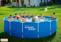 Summer Waves Piscine Hors-sol Tubulaire Ronde ∅549 X 122 Cm - PVC Bleu