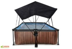 EXIT TOYS Piscine Hors Sol Tubulaire Rectangulaire – 300 X 200 X 65 Cm + Ombrage -Abriet Mobilier Soldes Boutique piscine hors sol tubulaire effet bois ombrage