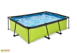 EXIT TOYS Piscine Hors Sol Tubulaire Rectangulaire – 220 X 150 X 65 Cm -Abriet Mobilier Soldes Boutique piscine hors sol tubulaire exit toys 65cm vert citron