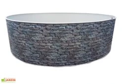 Piscine En Acier Ronde Imitation Pierre - Azuro 5 Piscine En Acier Ronde Imitation Pierre - Azuro -Abriet Mobilier Soldes Boutique piscine imitation pierre hors sol