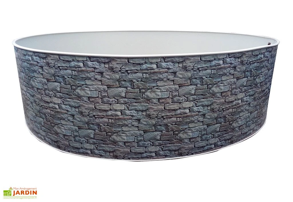 Piscine En Acier Ronde Imitation Pierre - Azuro 3 Piscine En Acier Ronde Imitation Pierre - Azuro – Image 3