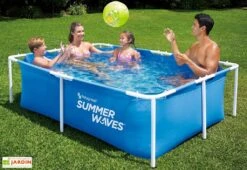 Summer Waves Piscine Hors-sol Tubulaire Rectangulaire – 213 X 152 X 61 Cm