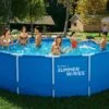 Summer Waves Piscine Hors-sol Tubulaire Ronde ∅457 X 122 Cm - PVC Bleu