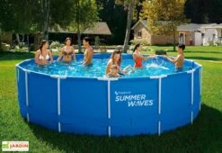 Summer Waves Piscine Hors-sol Tubulaire Ronde ∅457 X 122 Cm - PVC Bleu