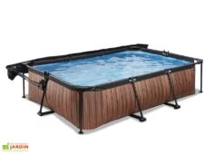 EXIT TOYS Piscine Hors Sol Tubulaire Rectangulaire – 300 X 200 X 65 Cm + Ombrage -Abriet Mobilier Soldes Boutique piscine tubulaire rectangulaire effet bois auvent ouvert