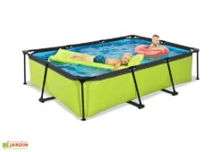 EXIT TOYS Piscine Hors Sol Tubulaire Rectangulaire – 300 X 200 X 65 Cm -Abriet Mobilier Soldes Boutique piscine tubulaire rectangulaire exit toys enfant citron vert