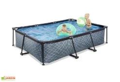 EXIT TOYS Piscine Hors Sol Tubulaire Rectangulaire – 300 X 200 X 65 Cm + Ombrage -Abriet Mobilier Soldes Boutique piscine tubulaire rectangulaire exit toys enfant grise