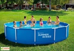Summer Waves Piscine Hors-sol Tubulaire Ronde ∅457 X 84 Cm - PVC Bleu