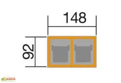 Cache-poubelle Double En Bois De Pin Traité 92 X 148 X 122 Cm -Abriet Mobilier Soldes Boutique plan cache poubelle double bois