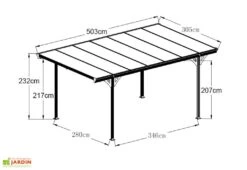Carport Simple En Aluminium Et Polycarbonate Anthracite - 15,34 M² -Abriet Mobilier Soldes Boutique plan carport simple westmann