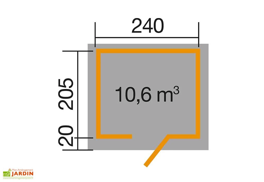Abri De Jardin Adossé En Bois D’épicéa Brut 260 T1 – 4,94 M² 2 Abri De Jardin Adossé En Bois D’épicéa Brut 260 T1 – 4,94 M² – Image 2