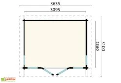 Abri De Jardin Moderne En Bois D’épicéa Brut Alex – 11,31 M² -Abriet Mobilier Soldes Boutique plan dimensions abri jardin alex