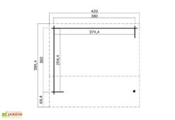 Abri De Jardin Ouvert En Bois D’épicéa Brut Kirian 300 – 11,4 M² -Abriet Mobilier Soldes Boutique plan dimensions abri jardin ouvert bois kirian 300