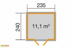 Abri De Jardin En Bois D’épicéa 219 Weka-Line T1 - 5,64 M² -Abriet Mobilier Soldes Boutique plan dimensions cabane jardin 219 weka line t1