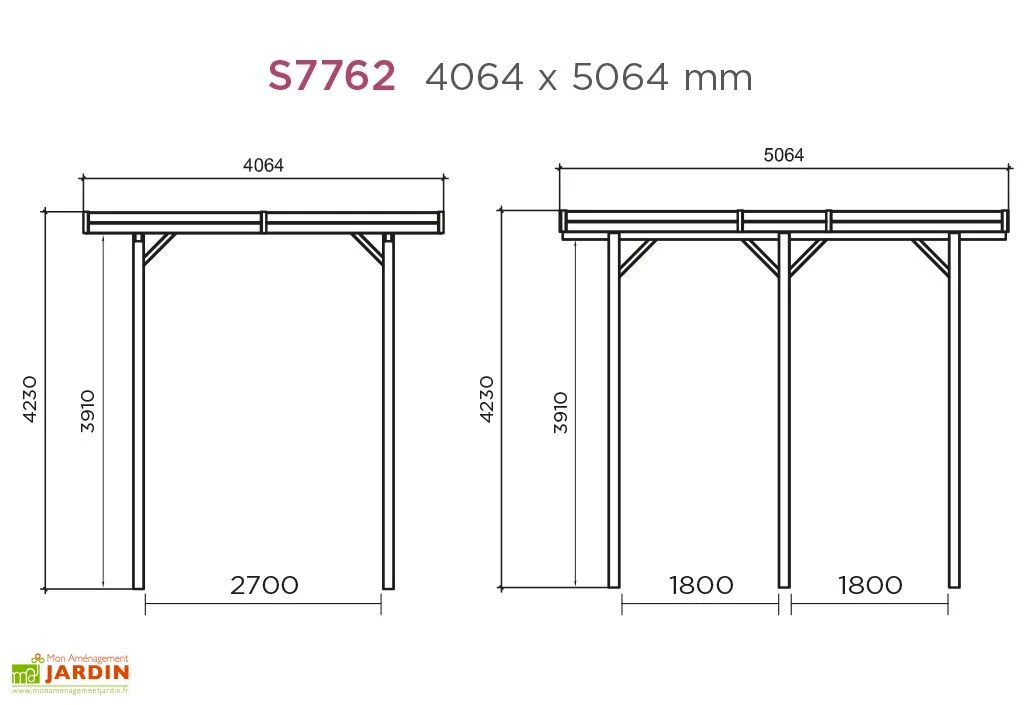 Solid Carport En Bois Autoclave Pour Camping Car (506x406cm) 2 Solid Carport En Bois Autoclave Pour Camping Car (506x406cm) – Image 2