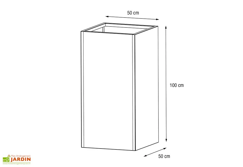 Jardinière Haute En Métal Thermolaqué – 50 X 50 X 100 Cm 3 Jardinière Haute En Métal Thermolaqué – 50 X 50 X 100 Cm – Image 3