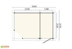 Pavillon De Jardin En Bois D’épicéa Brut Alfred – 14,39 M² -Abriet Mobilier Soldes Boutique plan dimensions pavillon jardin bois alfred