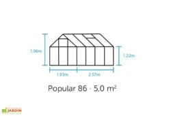 Halls Serre De Jardin En Aluminium Et Verre Trempé Popular 86 - 5 M² -Abriet Mobilier Soldes Boutique plan dimensions serre jardin popular 86