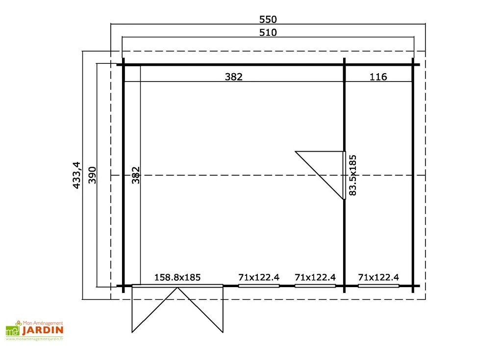 Abri De Jardin En Bois D’épicéa Brut 19,9 M² - Douro 2 Abri De Jardin En Bois D’épicéa Brut 19,9 M² - Douro – Image 2