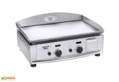 Plancha à Gaz En Inox 2 Brûleurs 5,5 KW - 59 X 38 Cm