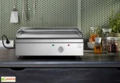 Plancha électrique En Inox 2080 W Avec Couvercle Amovible - 54 X 50 X 20 Cm