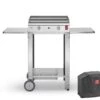 Plancha Gaz Inox CHEF 55 XL + Chariot Ouvert (Pack Complet)