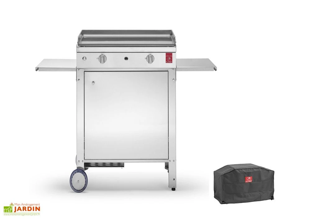 Plancha Gaz Inox CHEF 55 XL + Chariot Fermé (Pack Complet) 1 Plancha Gaz Inox CHEF 55 XL + Chariot Fermé (Pack Complet)