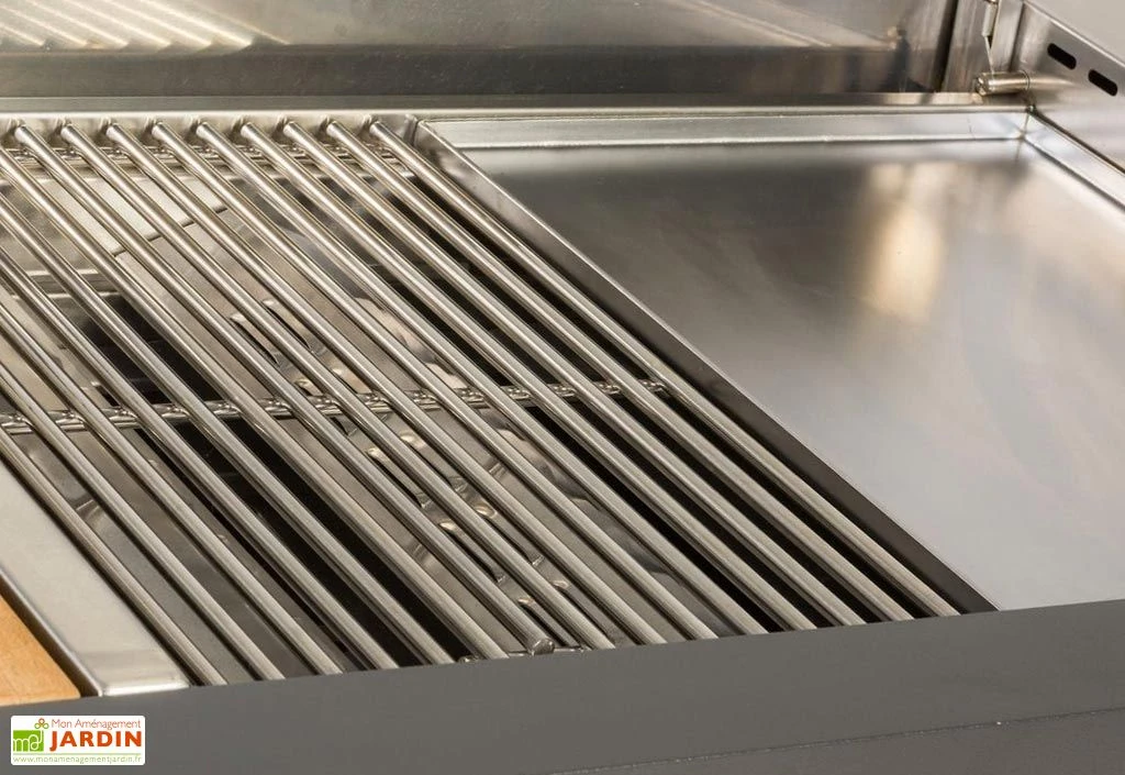 Plaque De Cuisson Mixte Grill Et Teppanyaki – 4 Brûleurs 1 Plaque De Cuisson Mixte Grill Et Teppanyaki – 4 Brûleurs