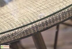 Table Ronde En Aluminium Ushuaia (125cm) -Abriet Mobilier Soldes Boutique plateau verre table jardin resine tressee