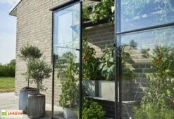 Halls Serre De Jardin Adossée En Verre Trempé Qube Lean-to 26 – 1,2 M² -Abriet Mobilier Soldes Boutique porte coulissante serre murale