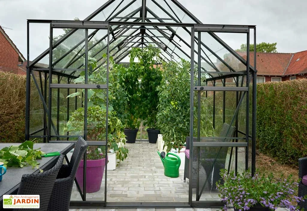 Halls Serre De Jardin En Aluminium Et Verre Trempé Magnum 148 – 11,5 M² 2 Halls Serre De Jardin En Aluminium Et Verre Trempé Magnum 148 – 11,5 M² – Image 2