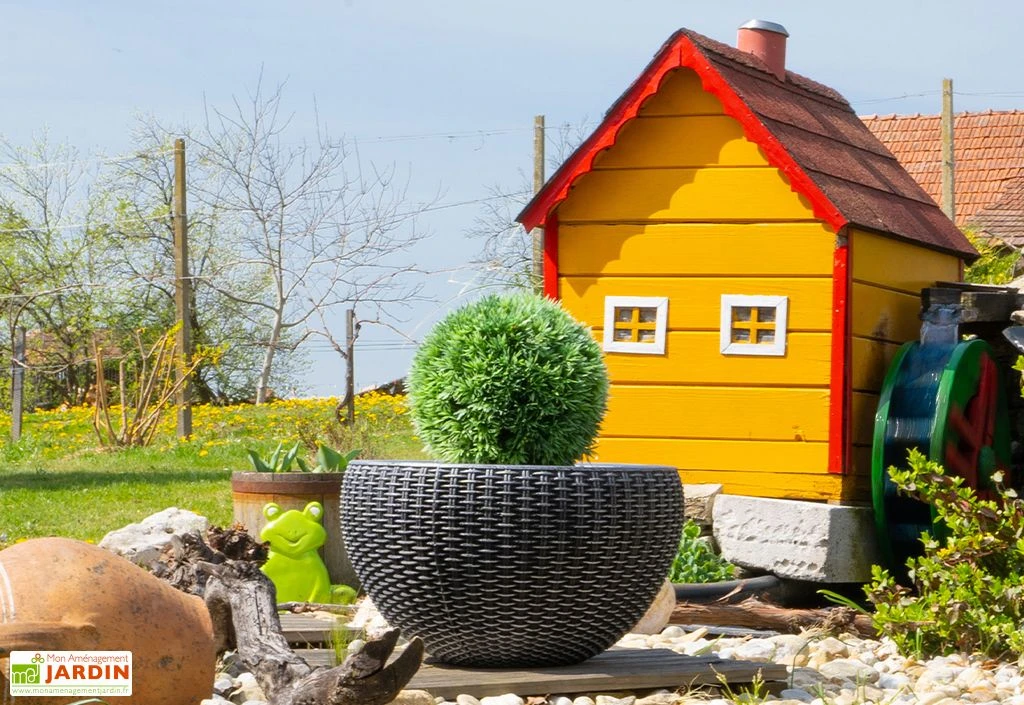 Roto Pot De Fleur En Polyéthylène Bambou H Ø33 X 20 Cm 2 Roto Pot De Fleur En Polyéthylène Bambou H Ø33 X 20 Cm – Image 2