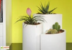 Pot De Fleurs En Polyéthylène Petalo - Ø 50 X 50 Cm -Abriet Mobilier Soldes Boutique pot de fleurs blanc 5