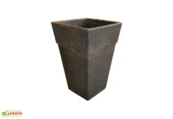Roto Pot De Fleurs Extérieur En Polyéthylène Et Bois 30 X 45 Cm Quadro S -Abriet Mobilier Soldes Boutique pot de fleurs exte rieur en polye thyle ne et bois 30x45cm quadro s cuivre