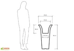 Pot De Fleurs Lumineux En Polyéthylène Domus – Ø 48 X 85 Cm -Abriet Mobilier Soldes Boutique pot de fleurs jardin