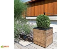 Bac à Fleurs En Bois Selekt (45x45x47) -Abriet Mobilier Soldes Boutique pot de fleurs selekt jardipolys 45 x 45 x 47