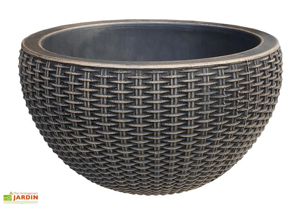 Roto Pot De Fleur En Polyéthylène Bambou H Ø33 X 20 Cm 1 Roto Pot De Fleur En Polyéthylène Bambou H Ø33 X 20 Cm