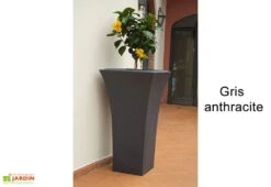 Pot De Fleurs Polyéthylène Patio H85 L48 (pls. Coloris) -Abriet Mobilier Soldes Boutique pot fleurs plastique rotomoule polyethylene blanc gris 18l 2