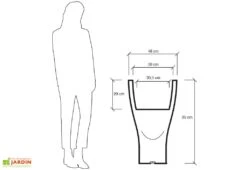 Pot De Fleurs Polyéthylène Domus H85 Ø48 9 Pot De Fleurs Polyéthylène Domus H85 Ø48 -Abriet Mobilier Soldes Boutique pot fleurs plastique rotomoule polyethylene blanc gris 35l 3