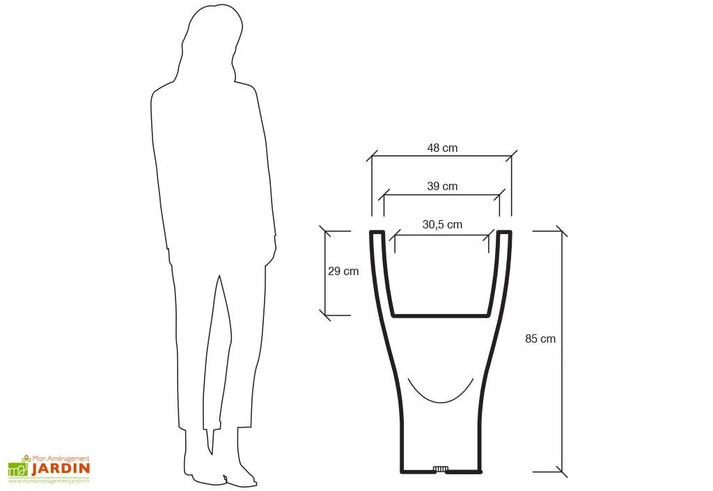 Pot De Fleurs Polyéthylène Domus H85 Ø48 4 Pot De Fleurs Polyéthylène Domus H85 Ø48 – Image 4