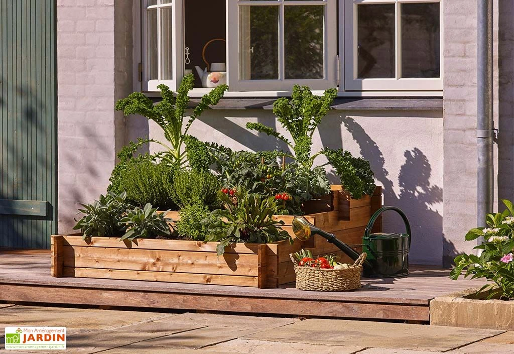 Carré Potager 3 étages En Bois Autoclave Brun – 120 X 120 X 40 Cm 1 Carré Potager 3 étages En Bois Autoclave Brun – 120 X 120 X 40 Cm