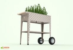 Potager Sur Pieds En Acier Avec Roulettes – Barcelona -Abriet Mobilier Soldes Boutique potager sureleve acier