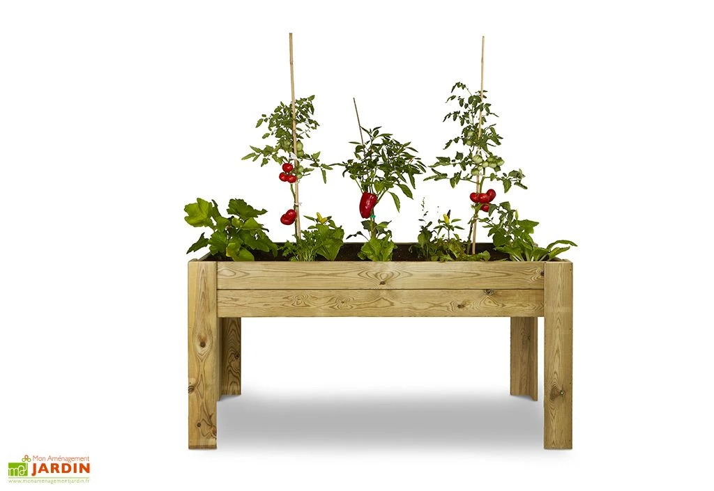 Potager Surélevé En Bois Traité Gardenbrico XL80 : 160 Cm 2 Potager Surélevé En Bois Traité Gardenbrico XL80 : 160 Cm – Image 2