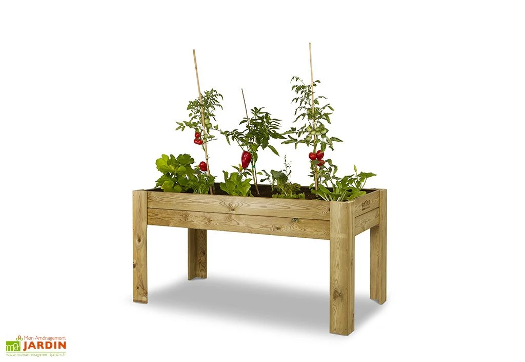 Potager Surélevé En Bois Traité Gardenbrico XL80 : 160 Cm 1 Potager Surélevé En Bois Traité Gardenbrico XL80 : 160 Cm