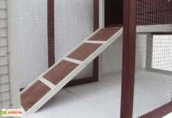 Poulailler En Bois Bicolore Standard 2-3 Poules (120 X 65 X 90 Cm) 8 Poulailler En Bois Bicolore Standard 2-3 Poules (120 X 65 X 90 Cm) -Abriet Mobilier Soldes Boutique poulailler bois rouge blanc trois poules 2